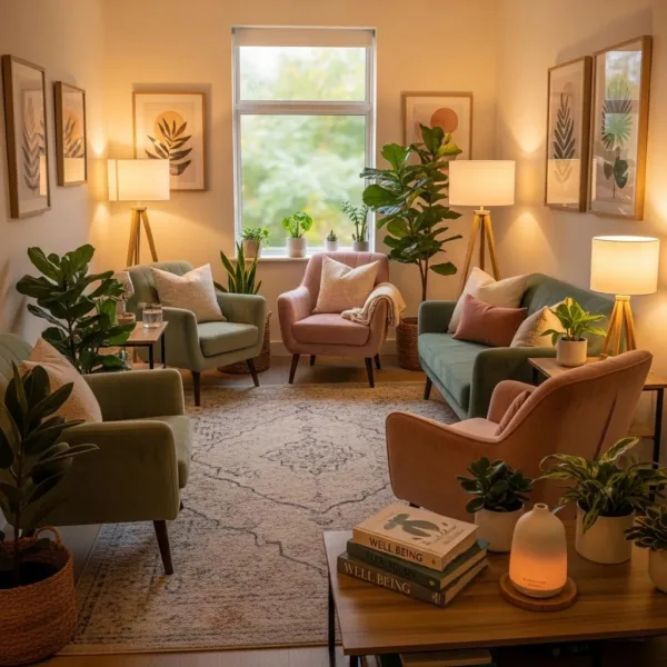 Blogs A Calming Therapy Room Representing Holistic And Traditional Addiction Treatment Environments