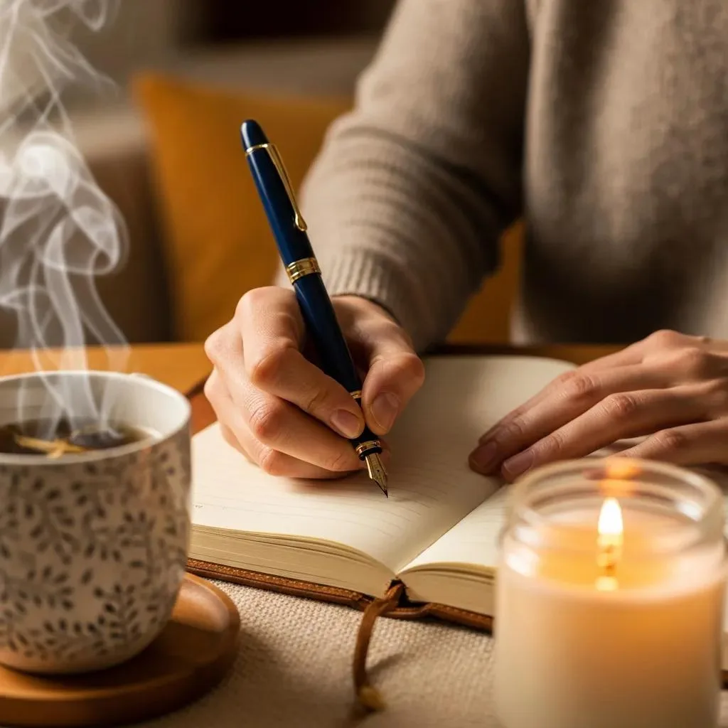 Person Journaling As A Daily Self-Compassion Practice, Emphasizing Mindfulness In Recovery