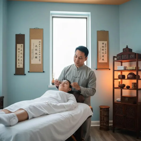 Blogs Acupuncture Treatment Room With A Practitioner Placing Needles On A Patient'S Ear, Highlighting Natural Support For Addiction Recovery