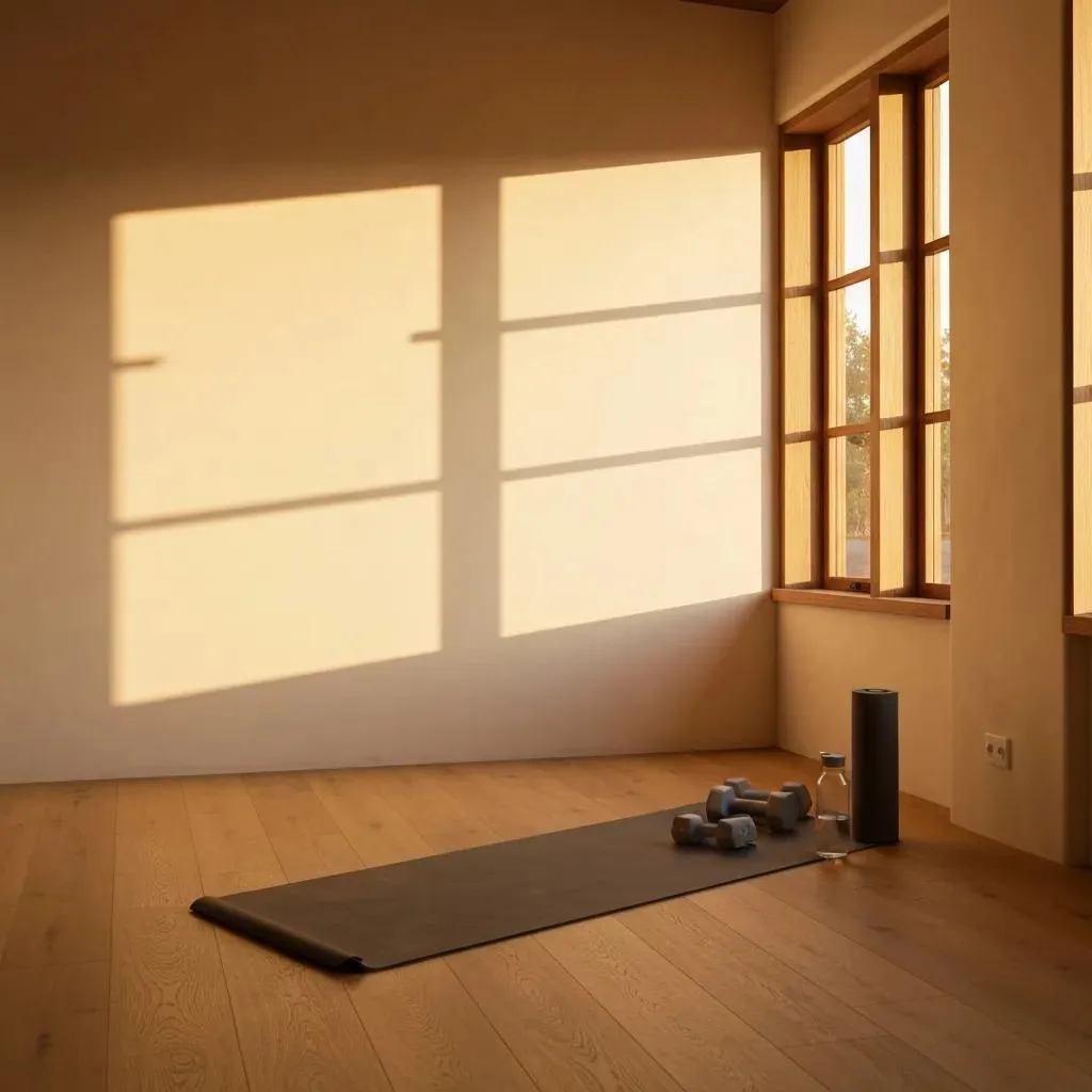 Beginner Workouts For Addiction Recovery Beginner Workout Setup With Yoga Mat And Light Weights, Promoting Fitness In Addiction Recovery