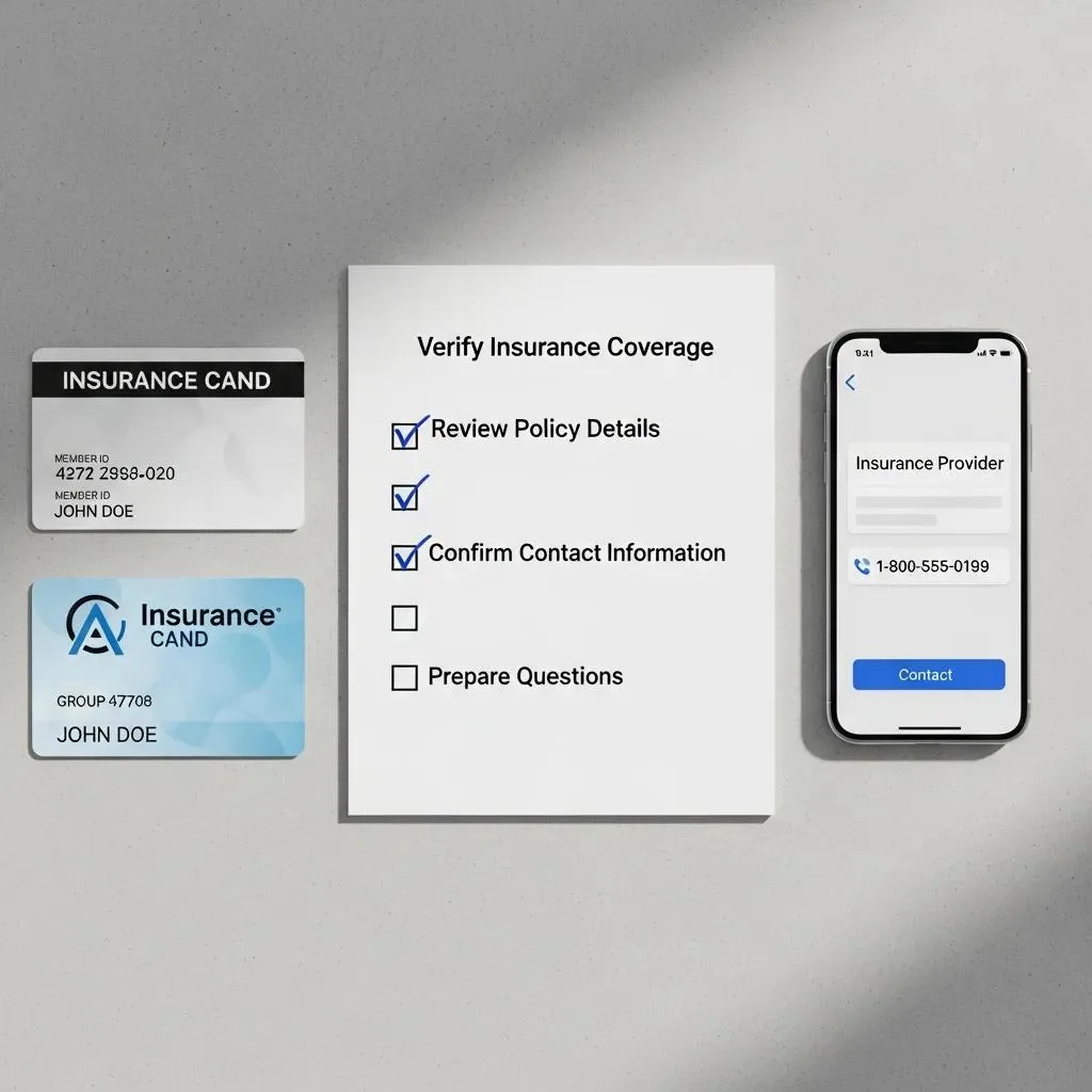Checklist And Insurance Card For Verifying Rehab Coverage