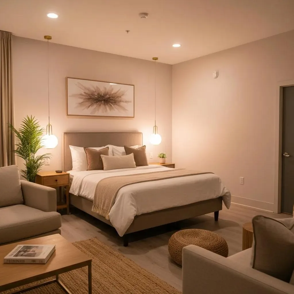 Tranquil Private Room Highlighting Comfort And Privacy At A Luxury Rehab Facility