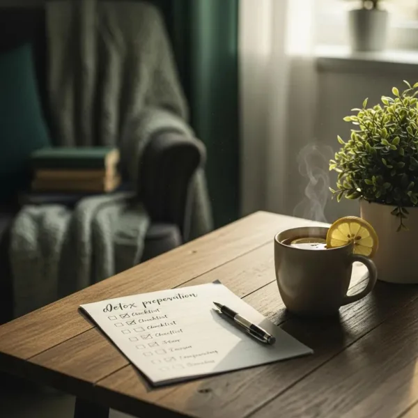 Blogs Cozy Detox Preparation Space With A Checklist And Calming Elements