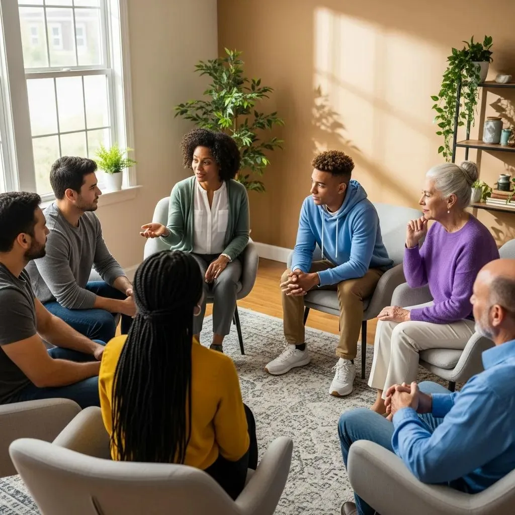 Aetna Insurance Coverage For Rehab In Las Vegas A Supportive Group Therapy Session Representing Common Aetna-Covered Addiction Treatments