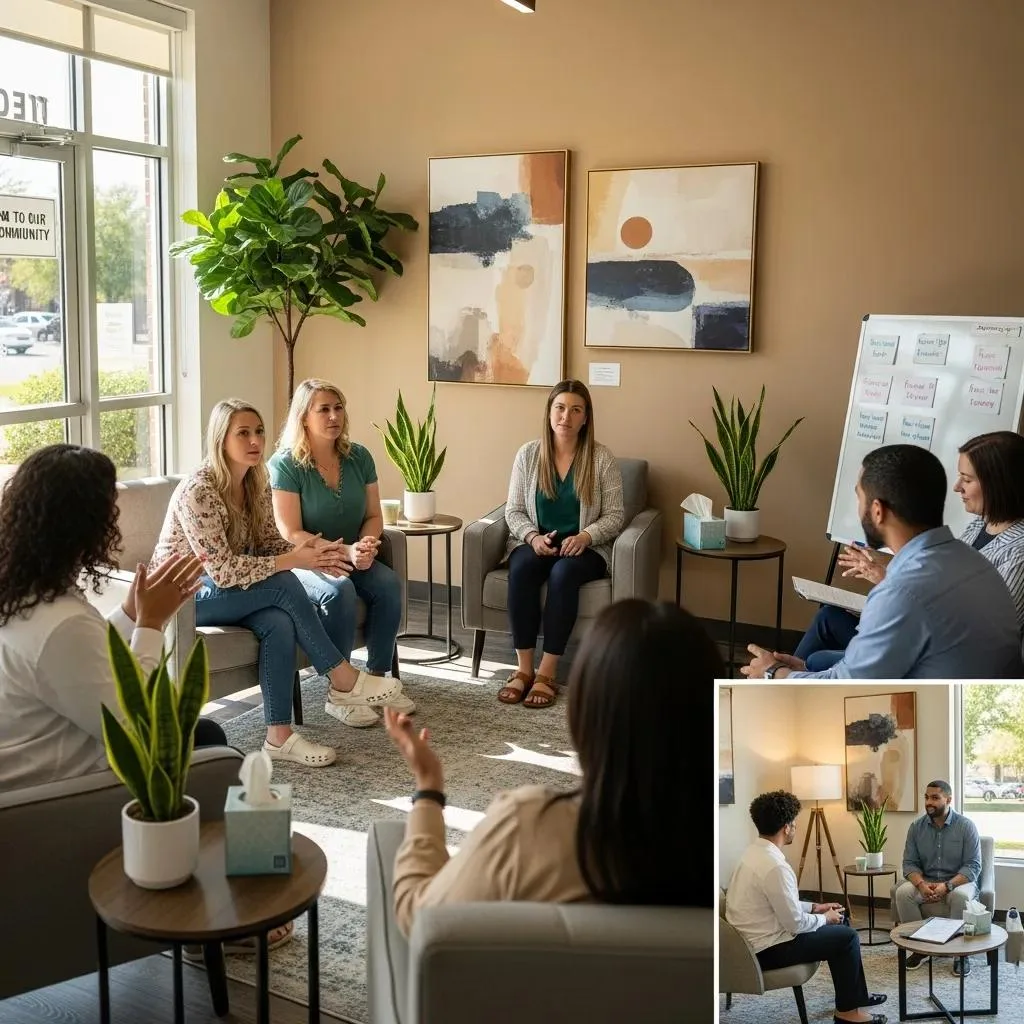 Alcohol Rehab Program Henderson, Nevada A Diverse Outpatient Therapy Group Meeting, Showing Community Support And Recovery Options