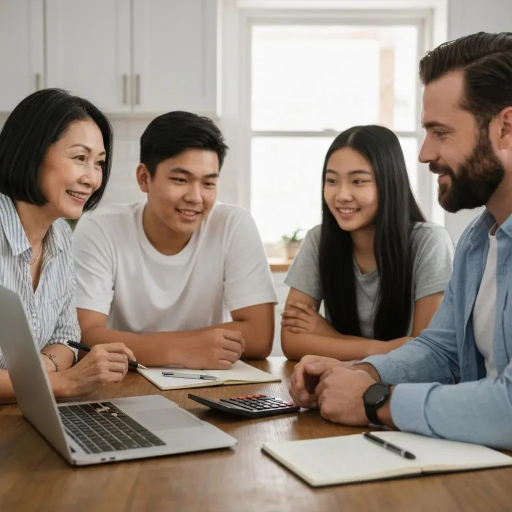 Understanding Costs: Financing Options For Top Las Vegas Addiction Treatment Centers Explained Family Discussing Treatment Financing At A Kitchen Table With Documents And A Laptop, Planning Next Steps