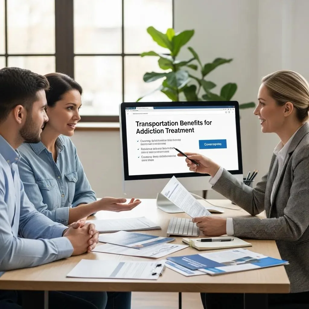 Family Reviewing Insurance For Transportation To Addiction Treatment