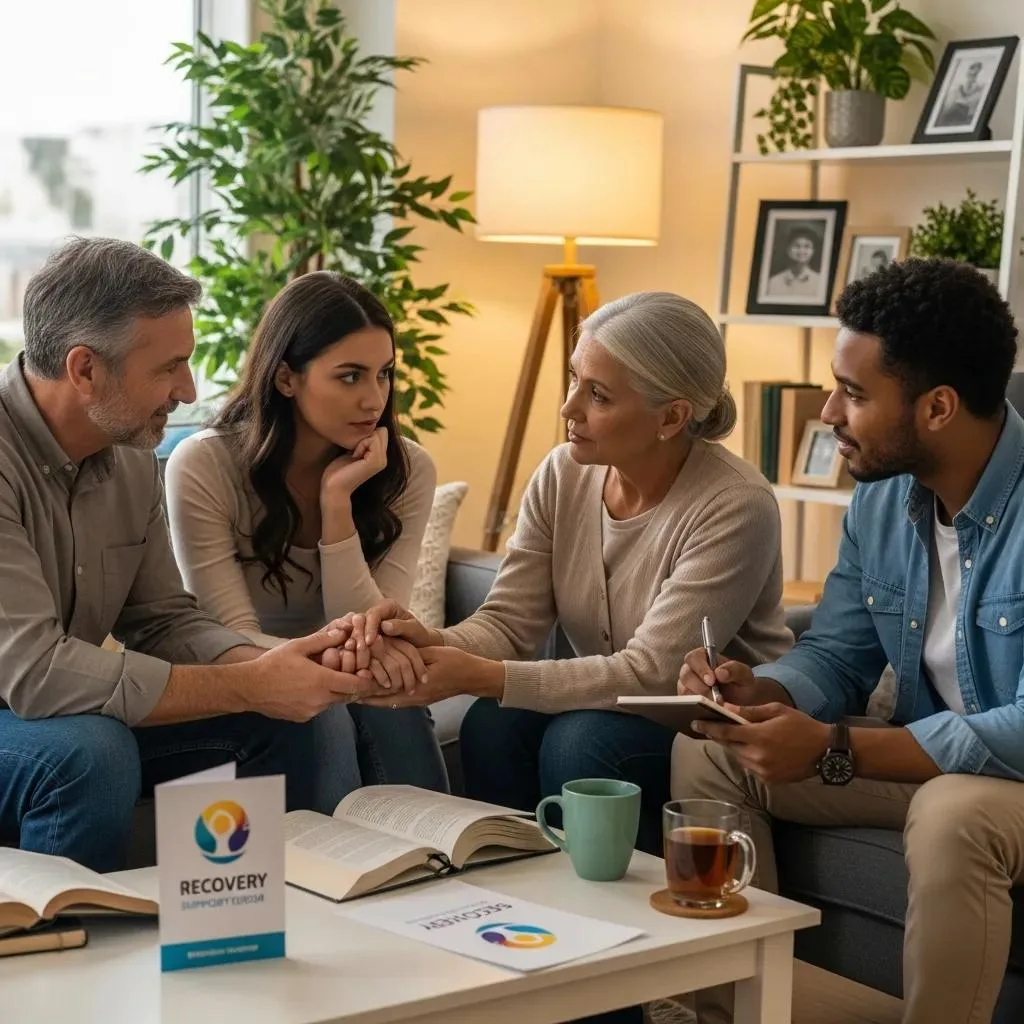 Family Meeting With Clinicians To Discuss Support Strategies During Alcohol Detox