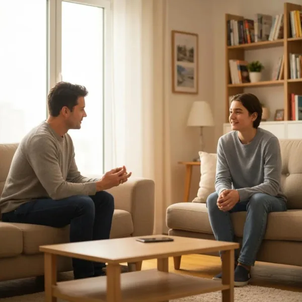 Family Discussing Teen Substance Abuse In A Supportive Environment