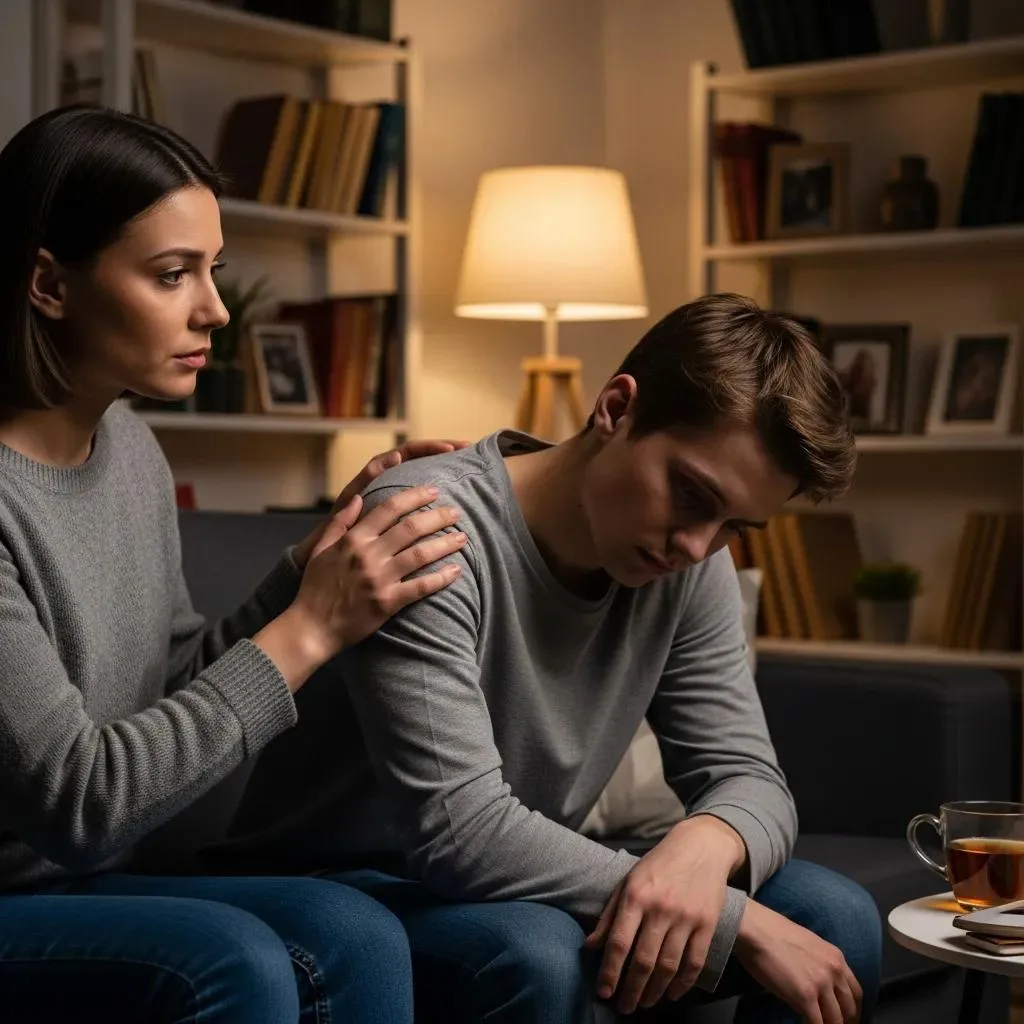 A Family Member Noticing Possible Signs Of Fentanyl Use In A Loved One — Concern And Care