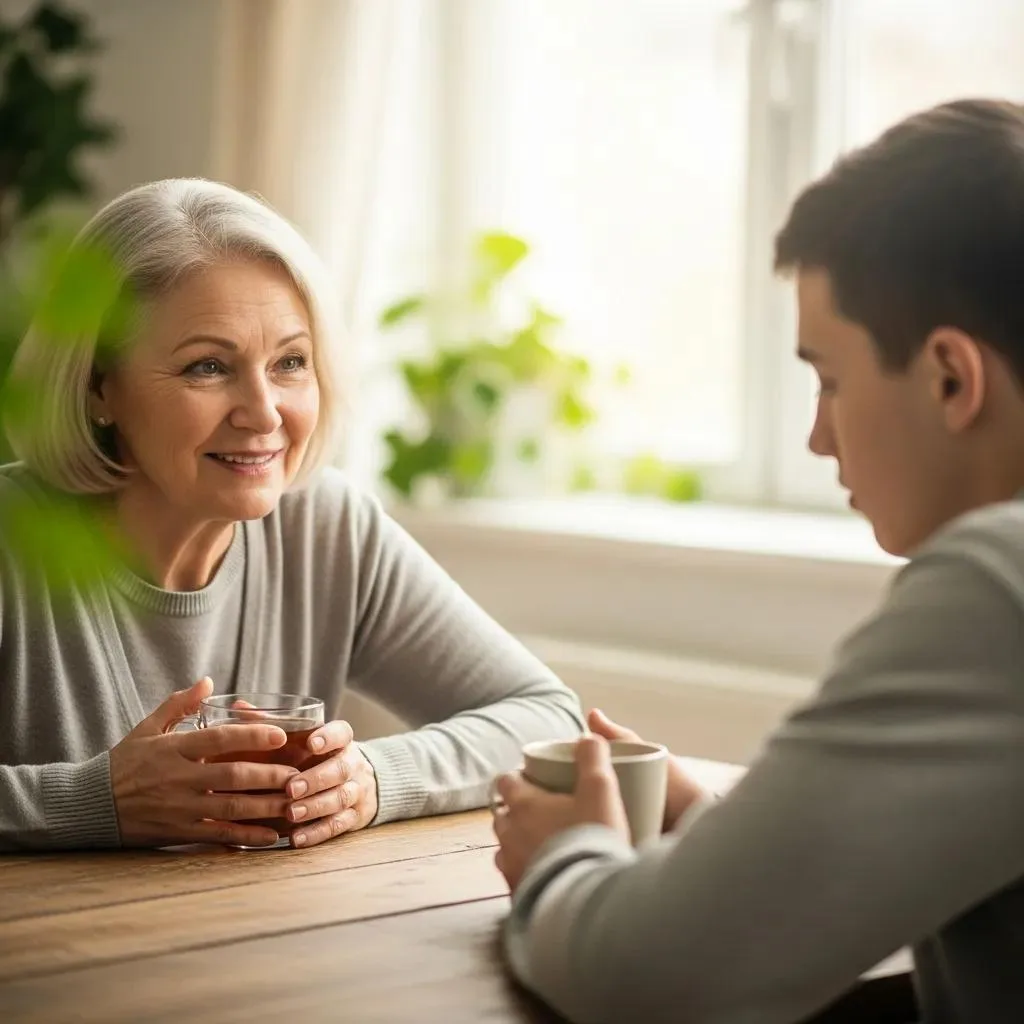 Family Member Offering Quiet Support To Someone Not Ready To Seek Treatment