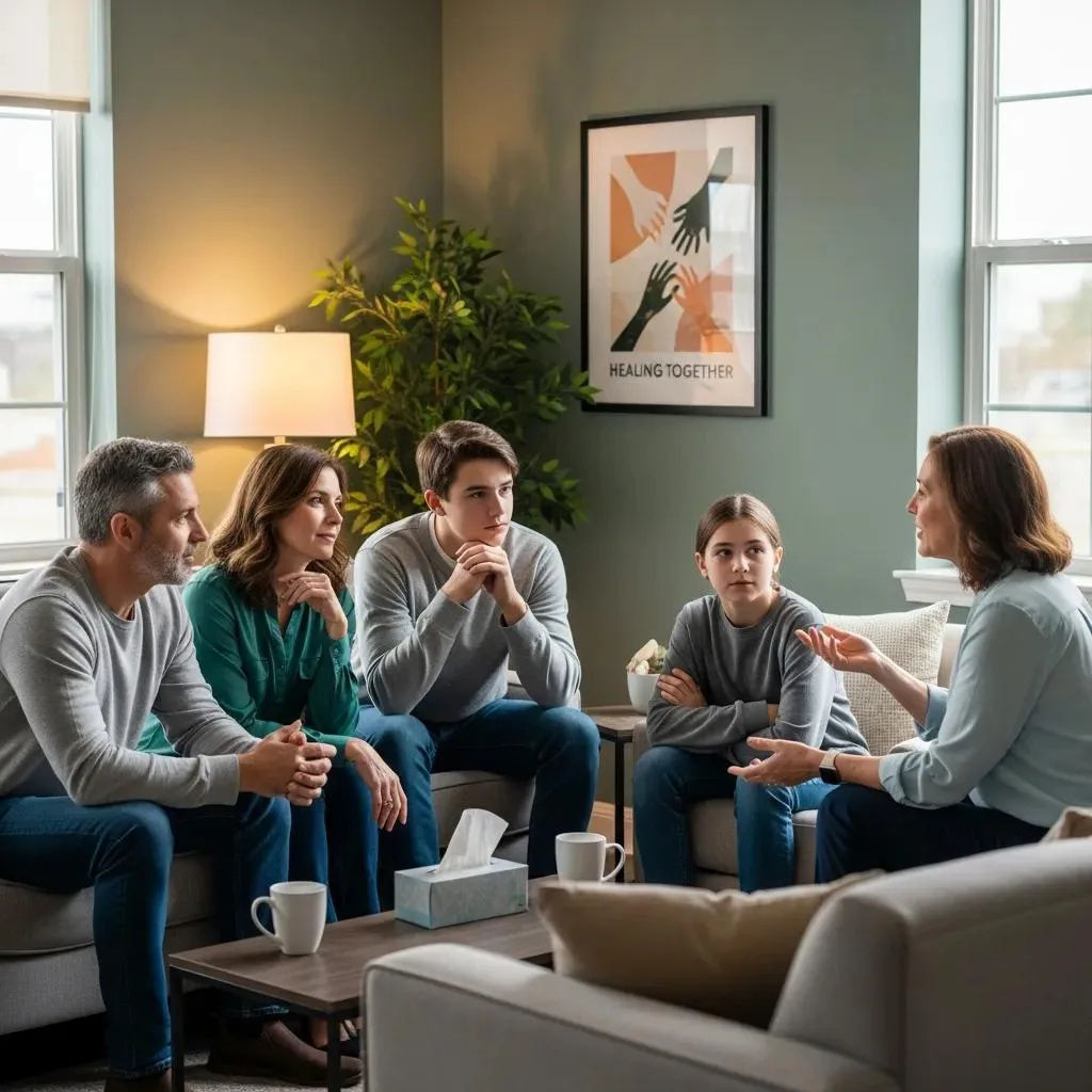 Ethics In Addiction Treatment: Patient Care &Amp; Rights Family Members Participating In A Therapy Session To Support Recovery While Respecting Privacy