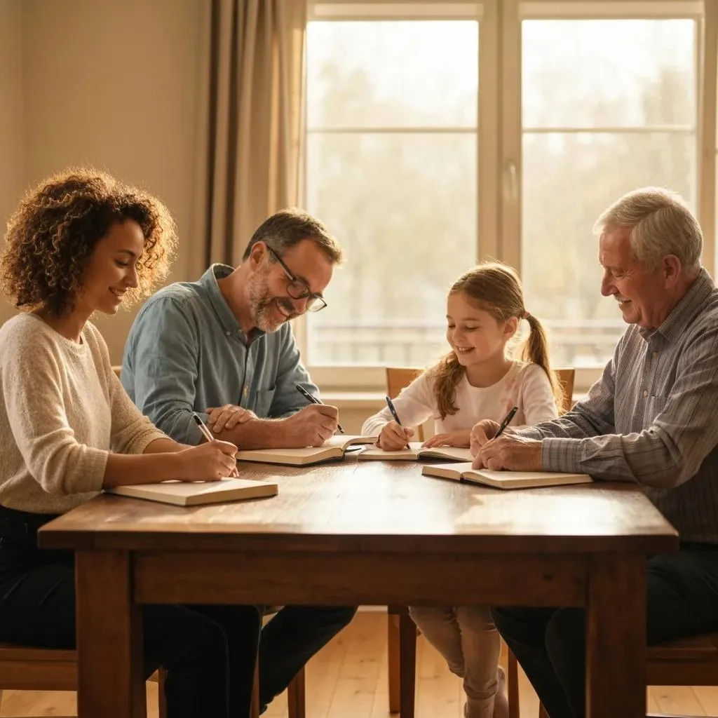 Family Member Writing In A Journal To Process Emotions And Prepare For Support