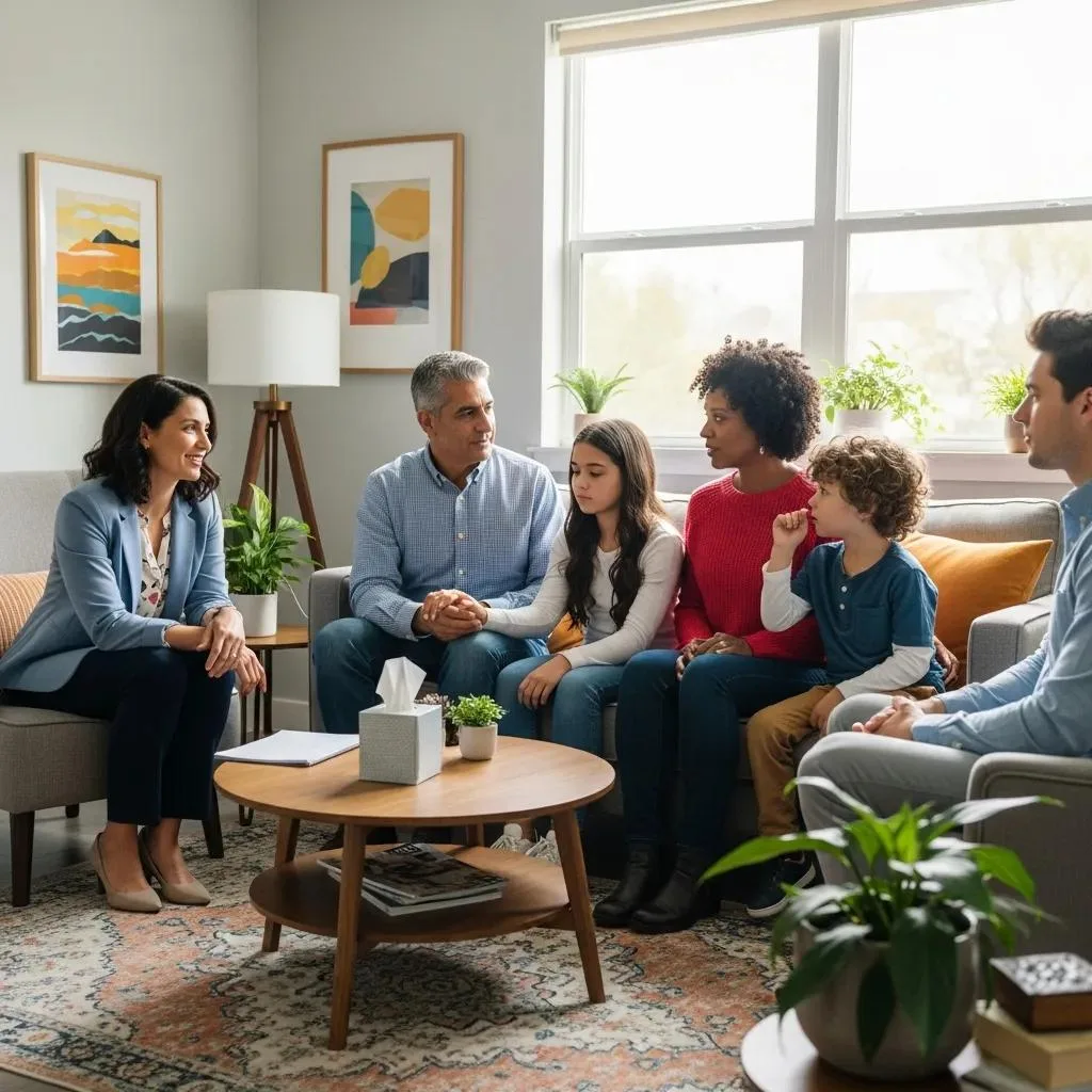 Family Members In A Supportive Therapy Session — Communication And Connection In Recovery