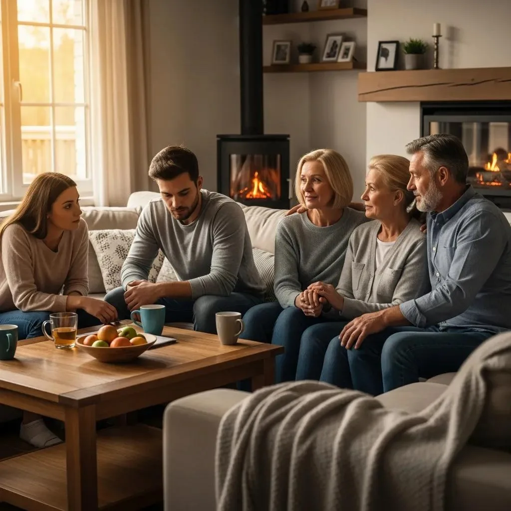 Family Members Offering Support During A Conversation About Recovery