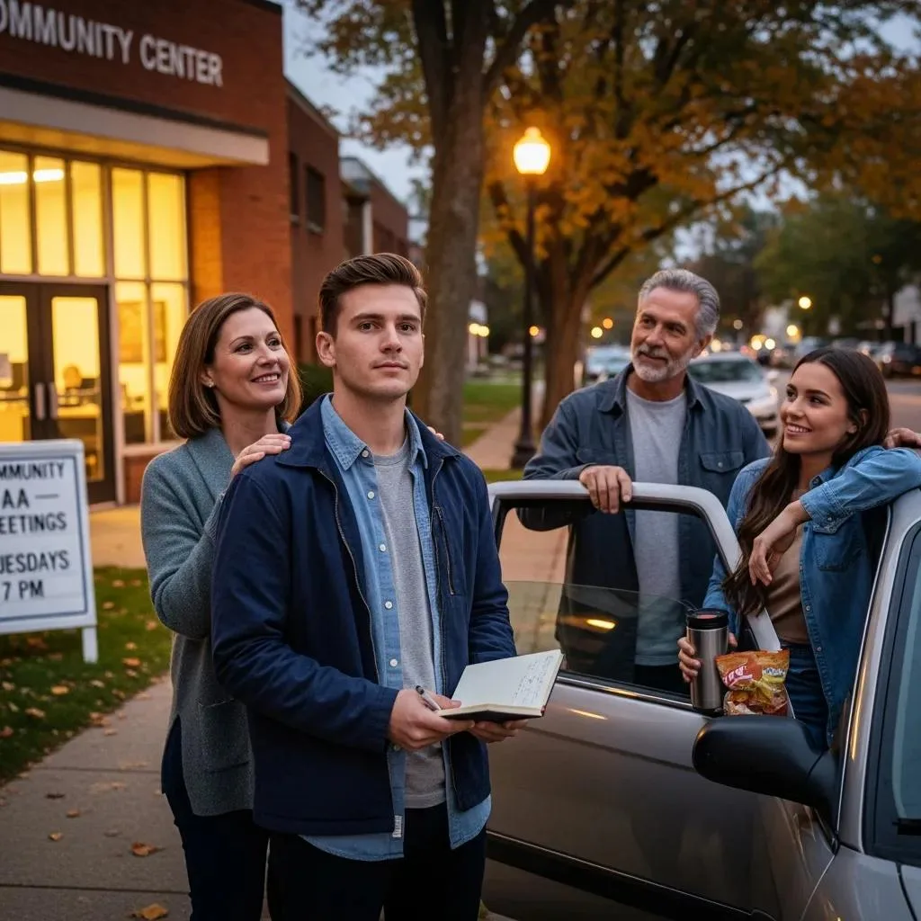 Family Members Offering Support To Someone Attending An Aa Meeting