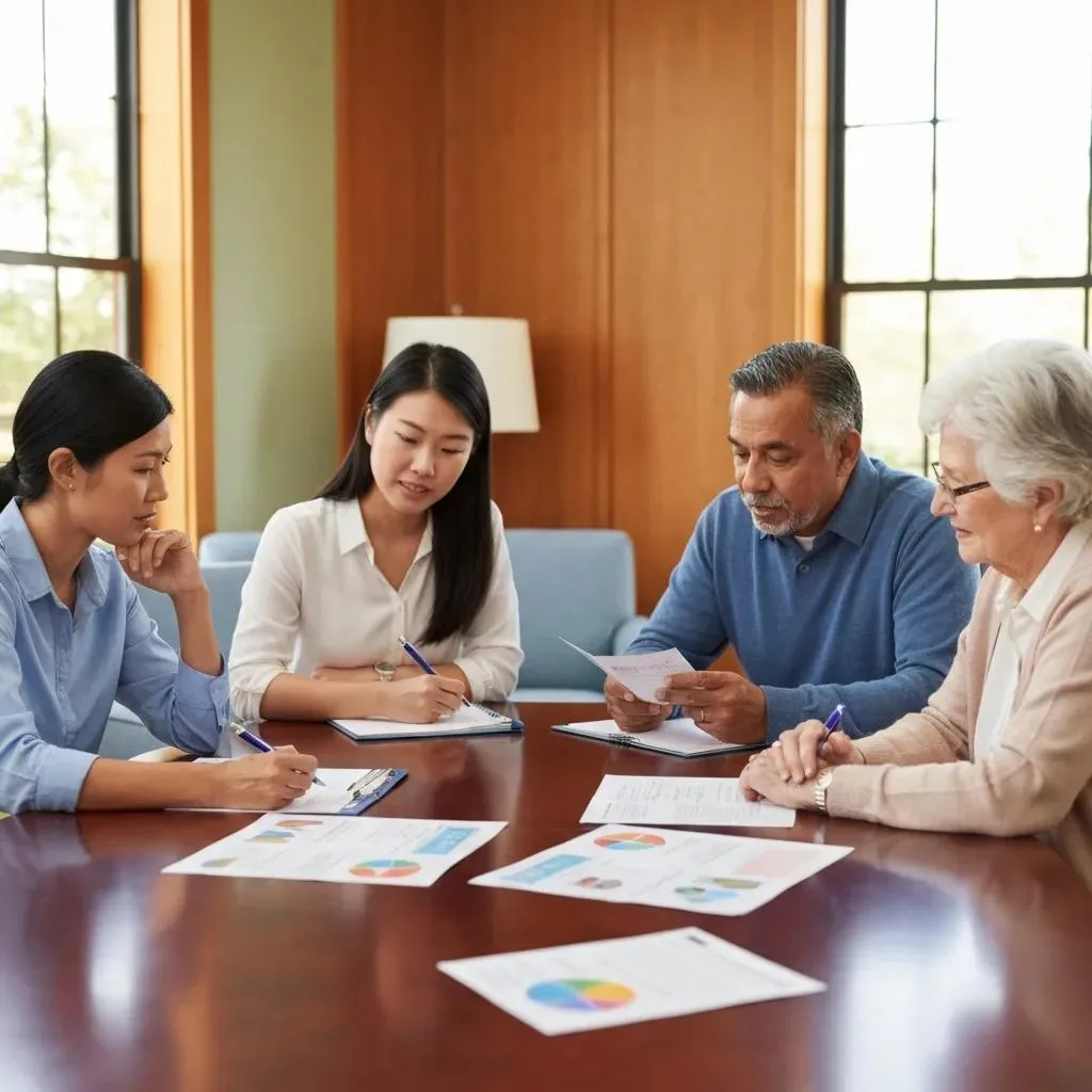 Clinicians And Family Members In A Calm Consultation About Treatment Options