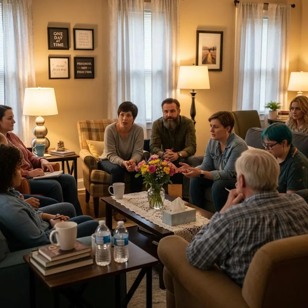 Group Meeting At A Sober Living Home — Peer Support And Accountability In Action