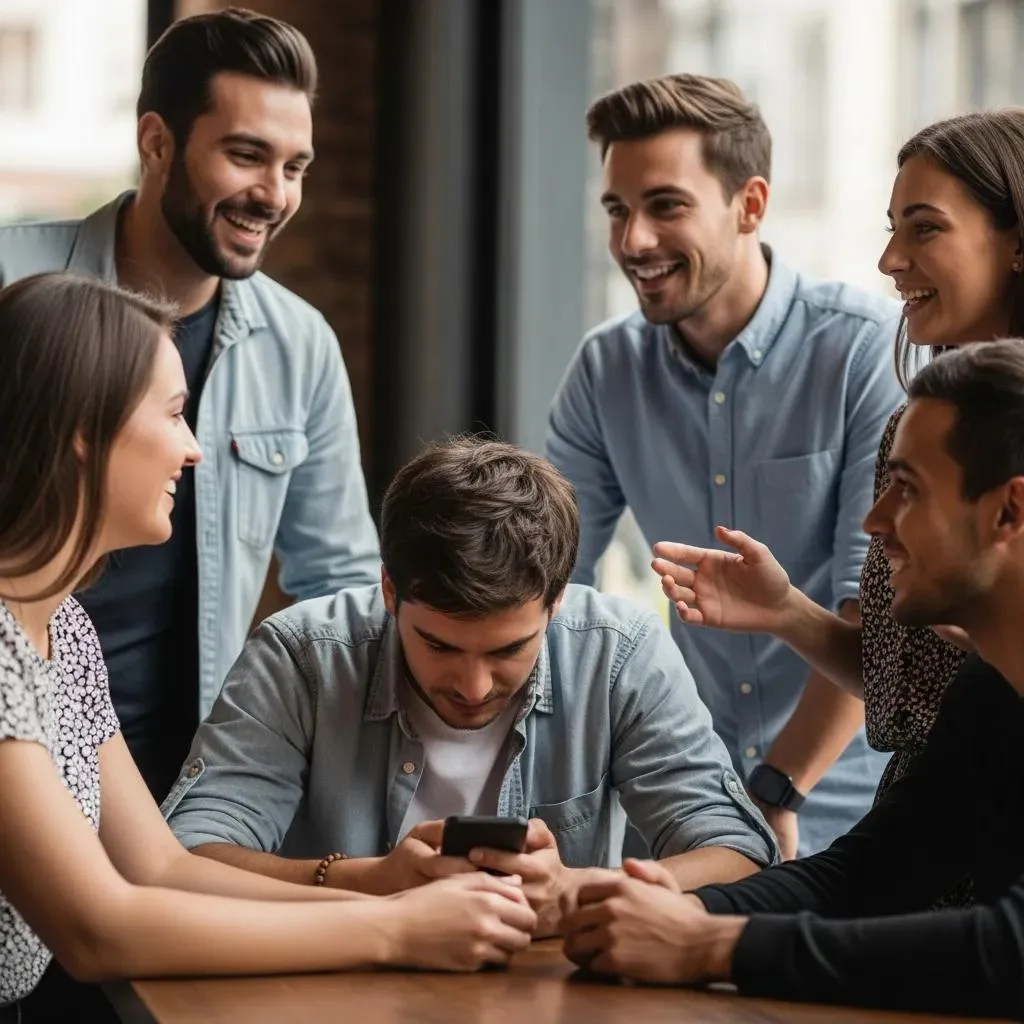 A Group Where One Person Is Pulling Away And Acting Secretive, Illustrating Behavioral Signs Of Addiction