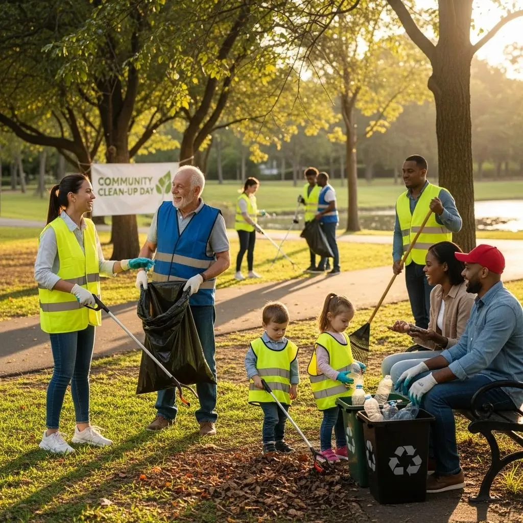 Volunteers Cleaning A Neighborhood — Social Connection Supporting Recovery