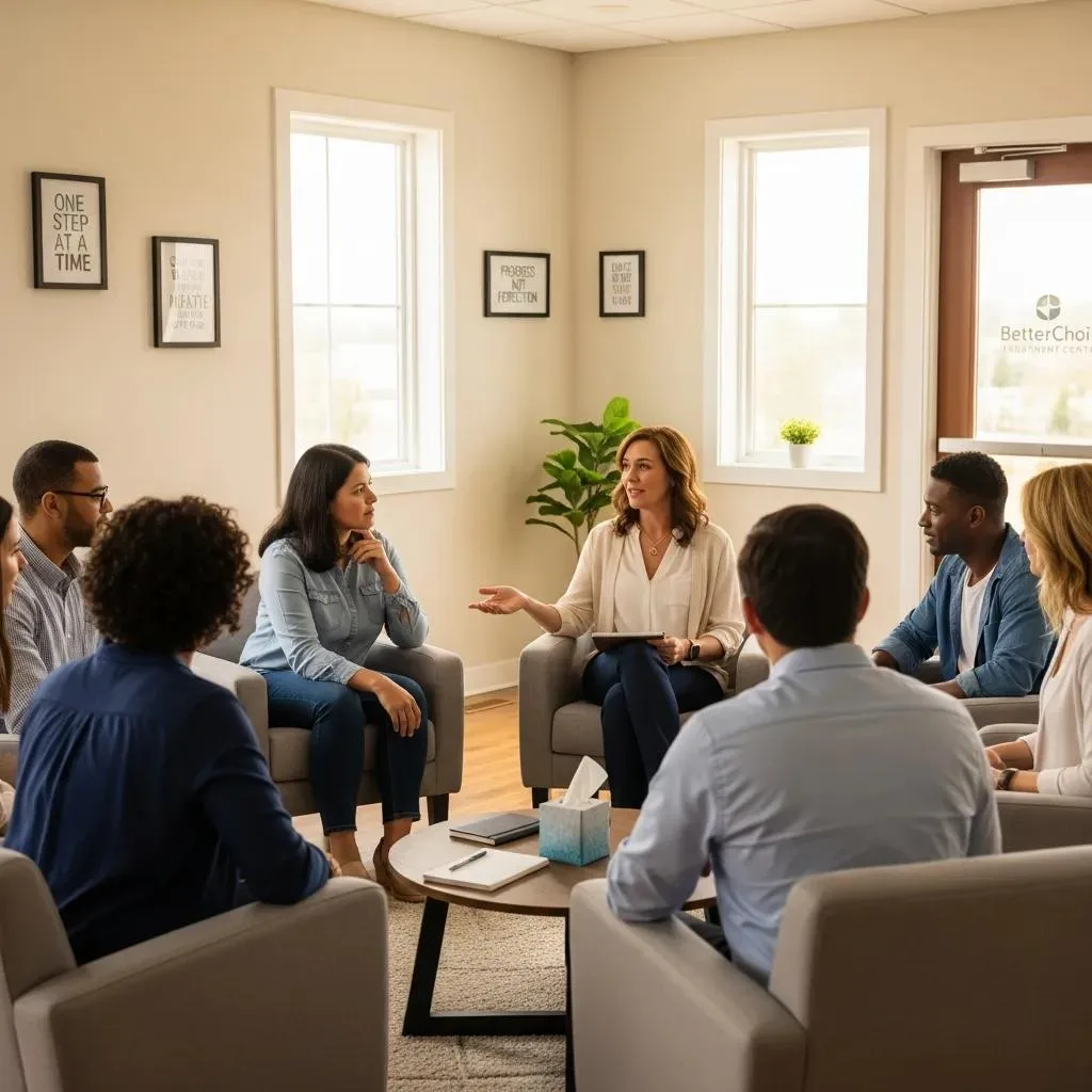 Aetna Insurance For Rehab Henderson, Nevada Group Therapy Session At Betterchoice Treatment Center, Showing Collaborative Clinical Care
