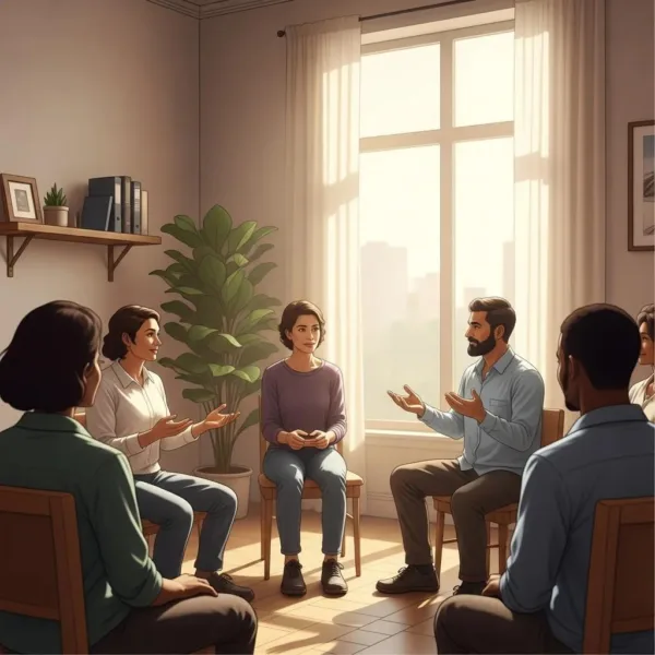 Blogs Group Therapy Session For Addiction Recovery, Showcasing Support And Community Engagement