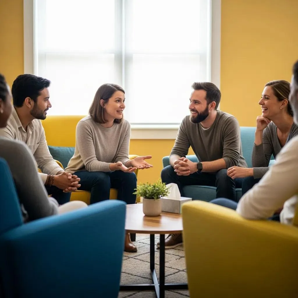 Time Management Skills For A Sober Lifestyle Group Session Showing How Structured Living Lowers Relapse Risk