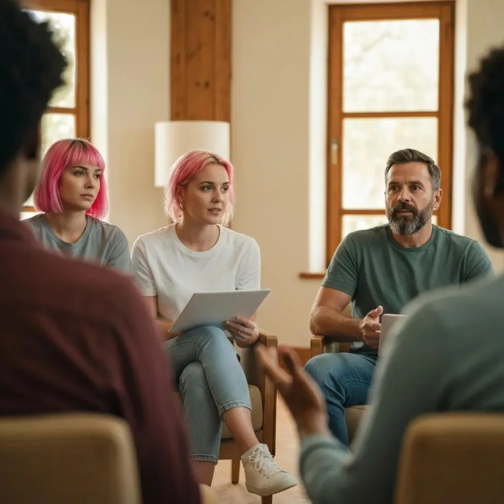 Resume Building Tips For Individuals In Recovery Support Group In Session Illustrating Communication And Teamwork Developed During Recovery