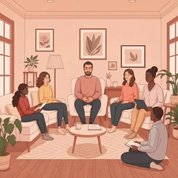 Blogs Group Therapy Session Illustrating Integrated Mental Health Services And Community Support