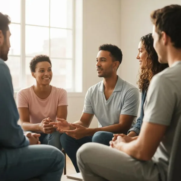 Blogs Group therapy session illustrating support and connection among individuals in addiction recovery at BetterChoice Treatment Center in Las Vegas.
