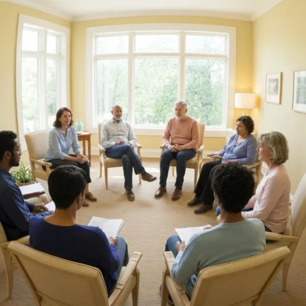 Group Therapy Session In A Supportive Environment For Addiction Treatment In Nevada