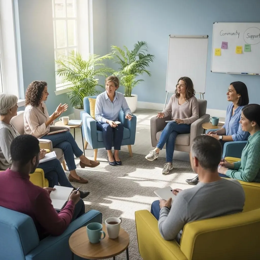 Cocaine Rehab Program Las Vegas, Nevada Outpatient Group Therapy Session For Individuals Recovering From Cocaine Addiction