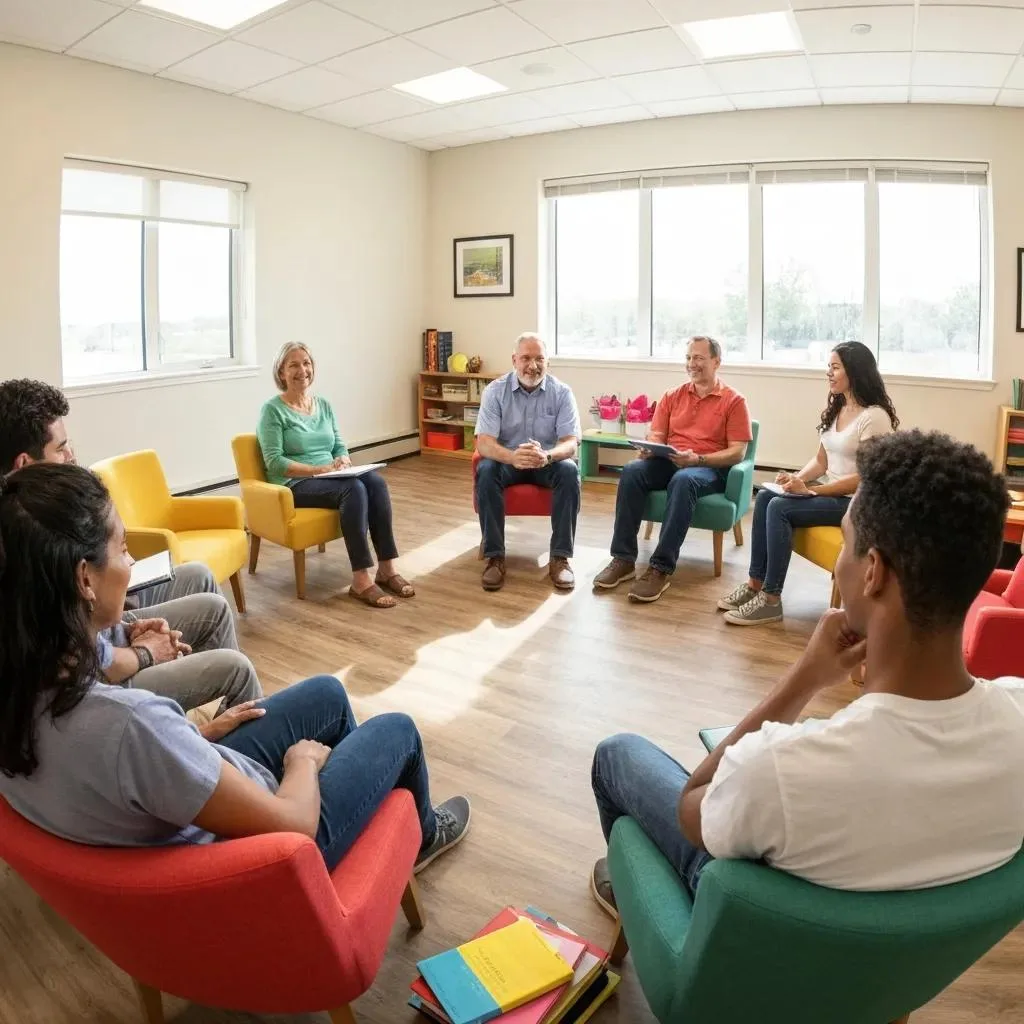 Marijuana Addiction Treatment In Las Vegas, Nv Supportive Group Therapy In Residential Rehab, Showing Engagement And Connection