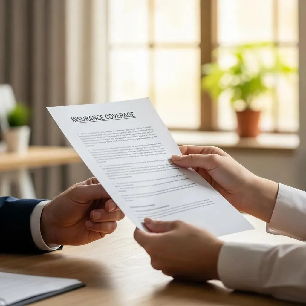 Person Reviewing An Insurance Document In A Calm Office