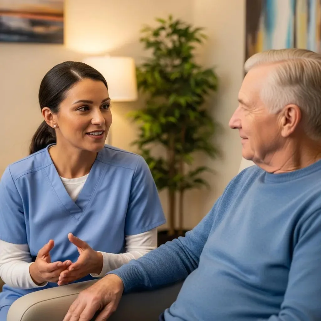 Clinician And Patient Speaking Respectfully To Demonstrate Person-First Language In Care