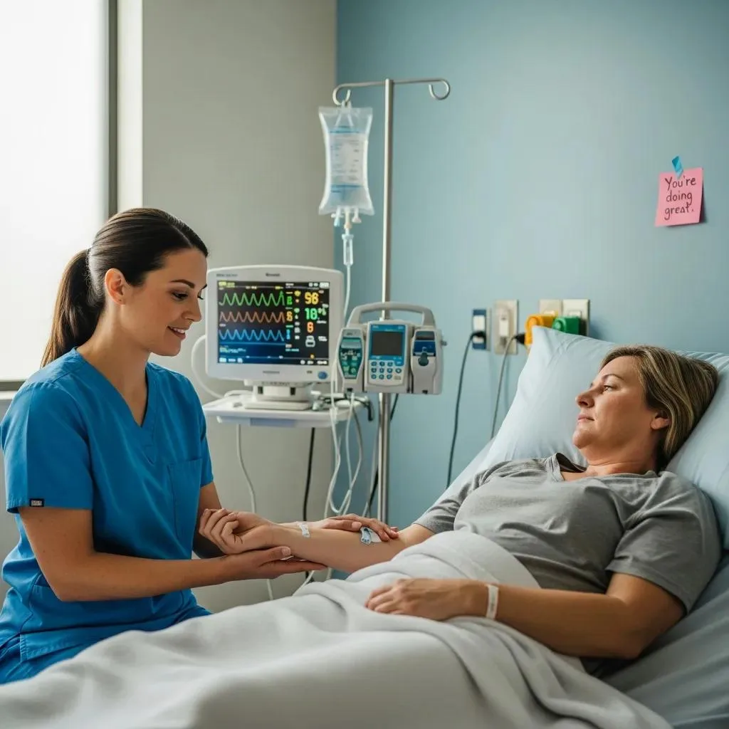 Clinician Monitoring A Patient During Medical Detox To Ensure Safety And Comfort