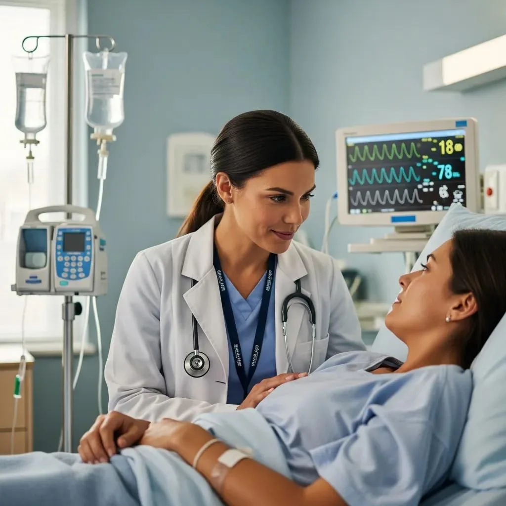 Opioid Detox Program Las Vegas, Nevada Clinician Monitoring A Patient During Opioid Withdrawal Care