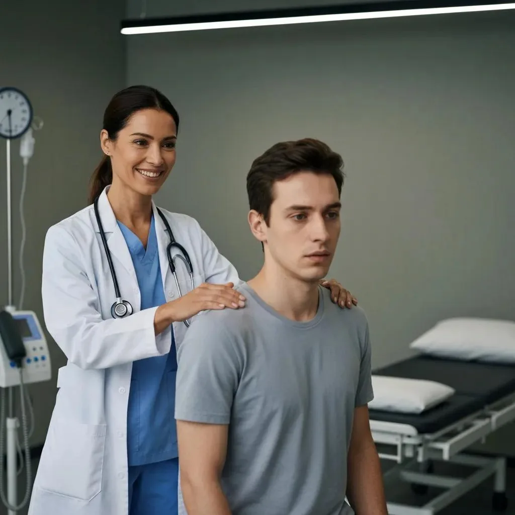 Clinician Offering Supportive Care During A Medically Supervised Adderall Detox