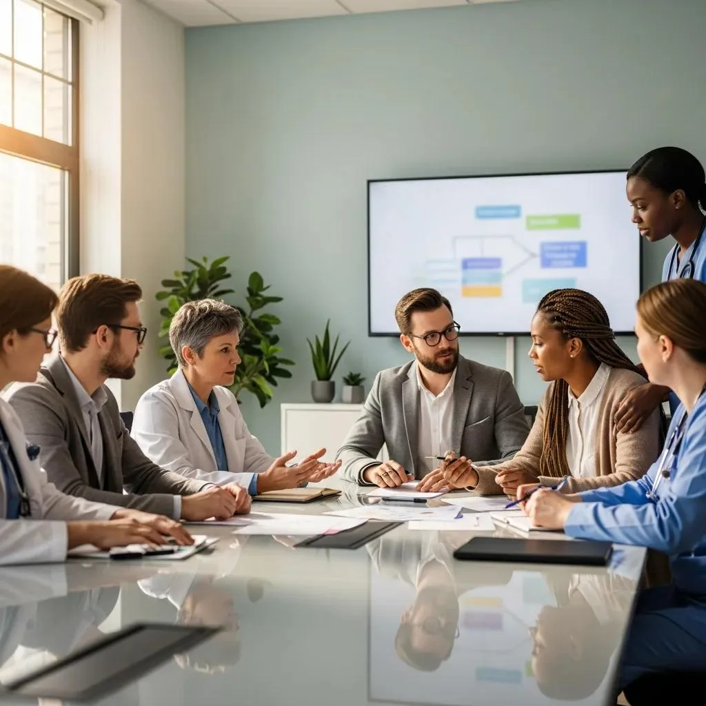 Care Team Collaborating On An Integrated Treatment Plan For Co-Occurring Disorders