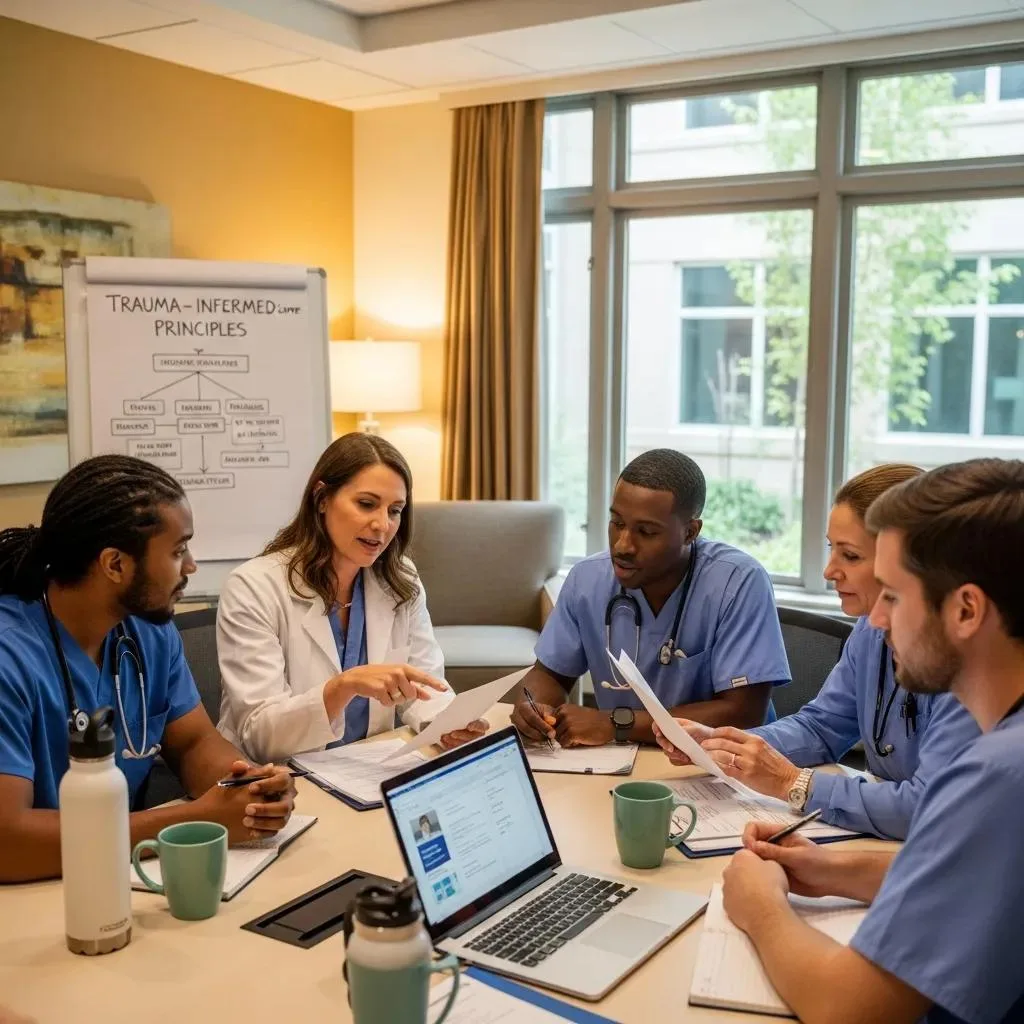 Treating Ptsd &Amp; Addiction In Las Vegas Clinical Team Collaborating On Trauma‑Informed Care For Ptsd And Addiction