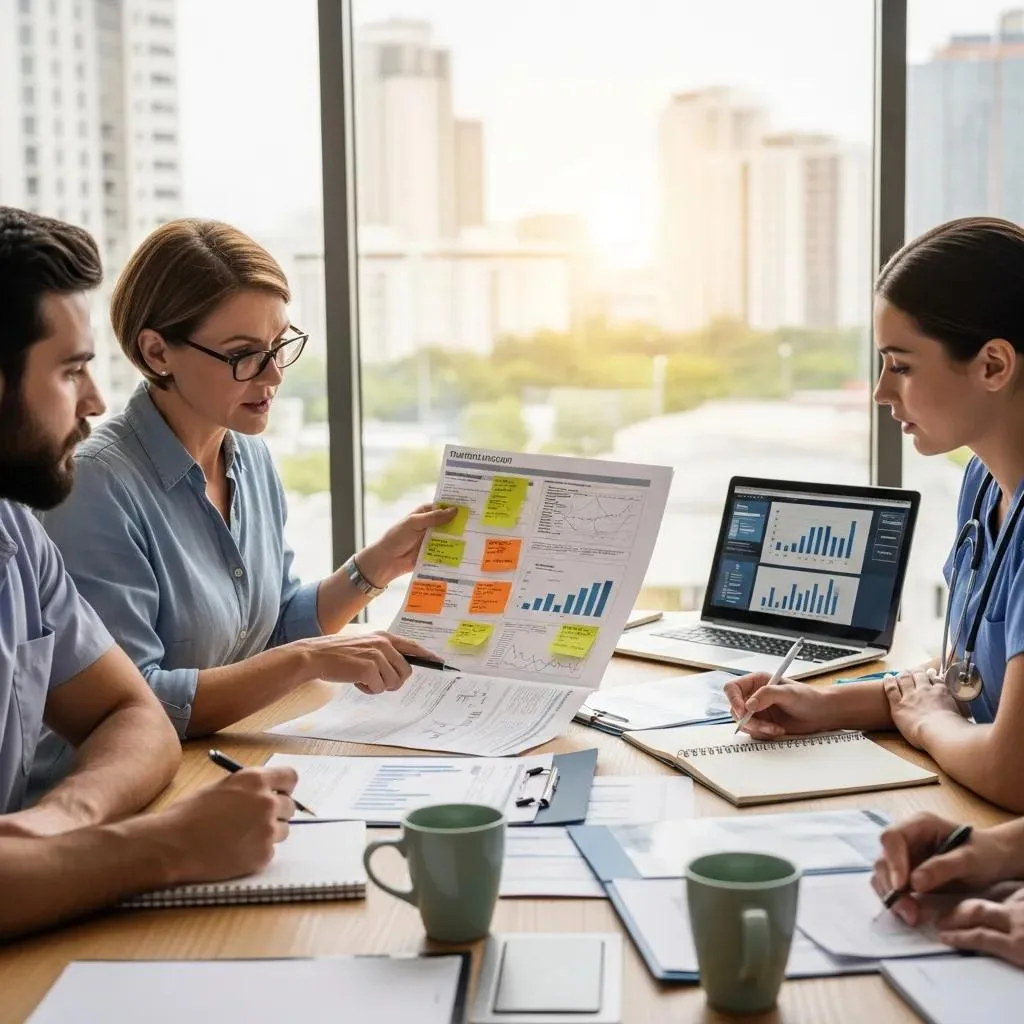 Clinical Team Reviewing A Dual Diagnosis Treatment Plan, Highlighting Collaborative Care
