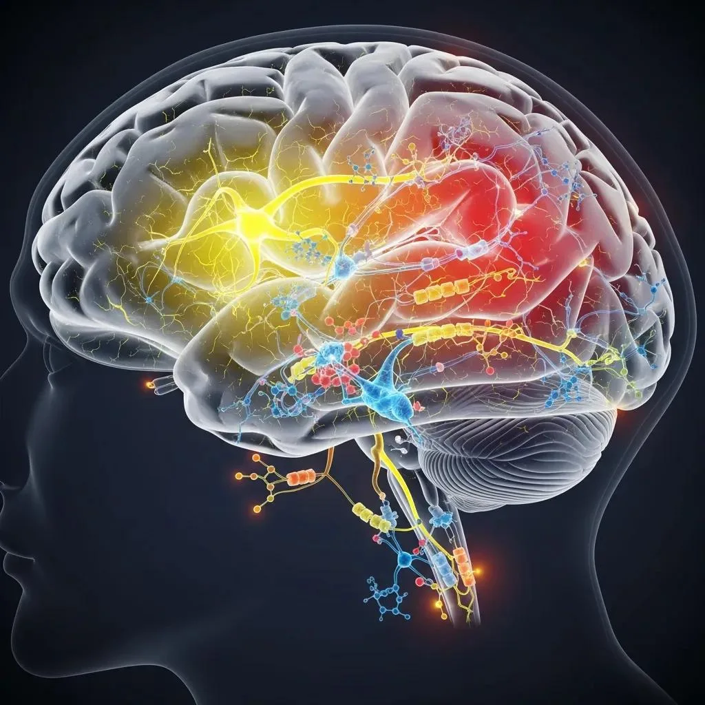 Diagram Of Brain Circuits And Molecules Involved In Addiction