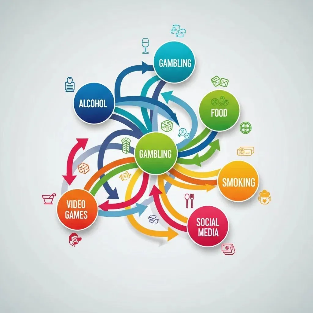 Cross-Addiction: When One Addiction Leads To Another Diagram Showing Common Pathways Where One Addiction Shifts To Another