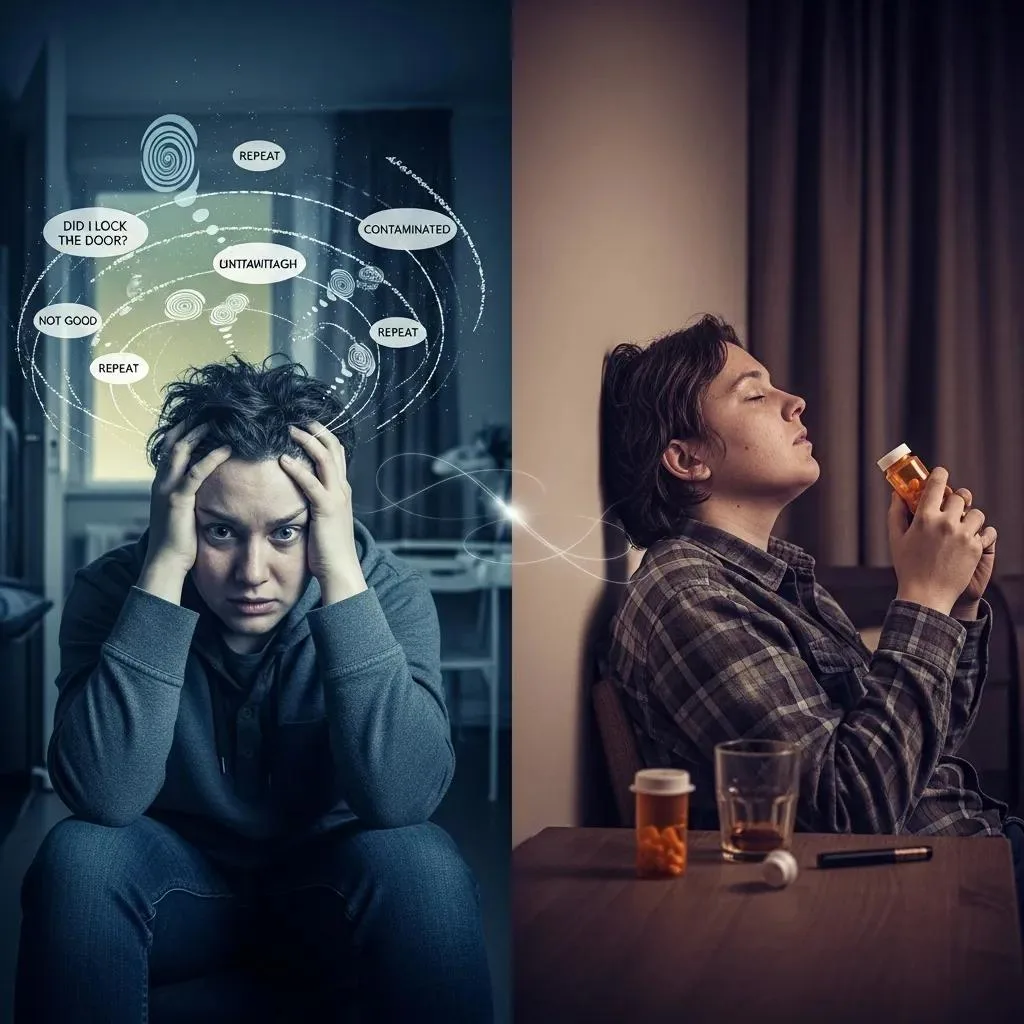 Graphic Showing How Anxiety, Rituals, And Substance Use Can Become Interconnected