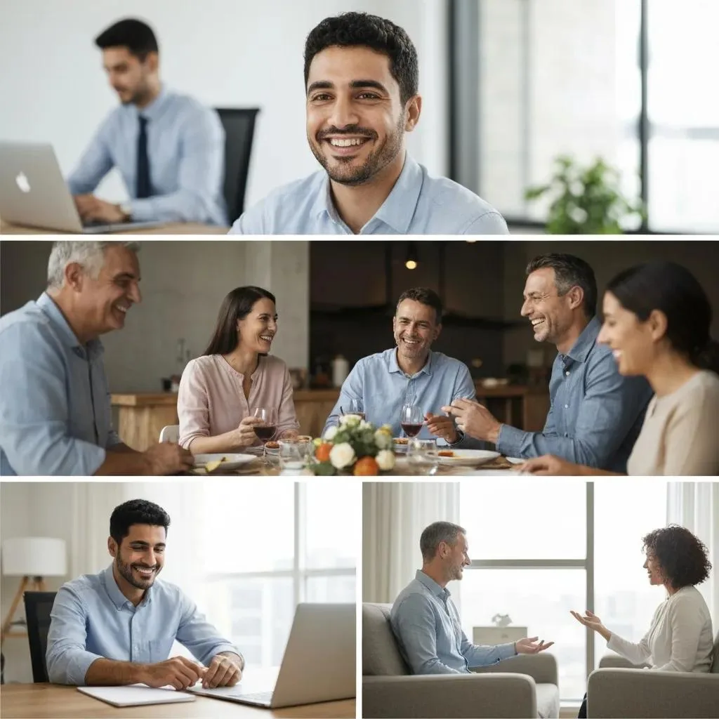 Outpatient Therapy For Addiction: What To Expect Smiling man in a light blue shirt, engaged in supportive therapy sessions and social interactions, highlighting the importance of community and connection in outpatient addiction recovery.
