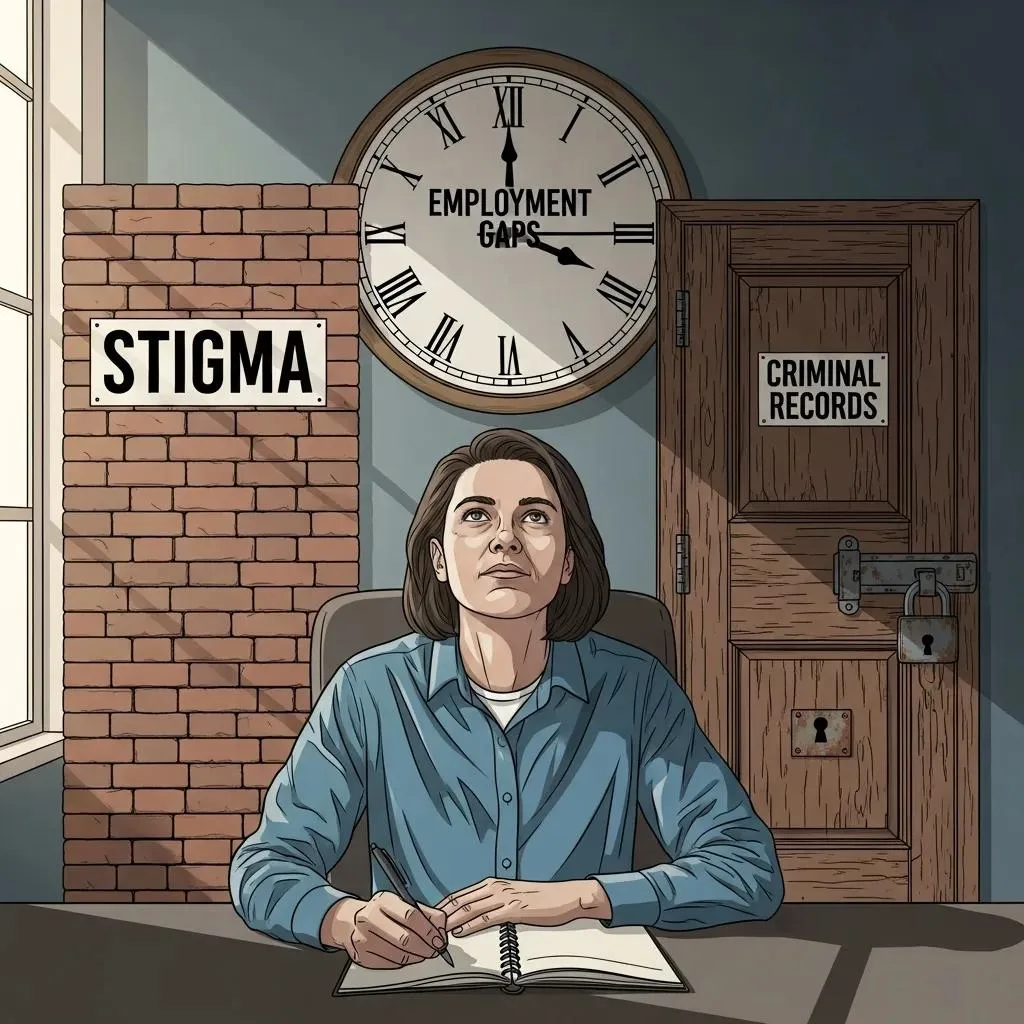 Person Considering Job Search Challenges Like Stigma, Criminal Records, And Employment Gaps Faced During Recovery