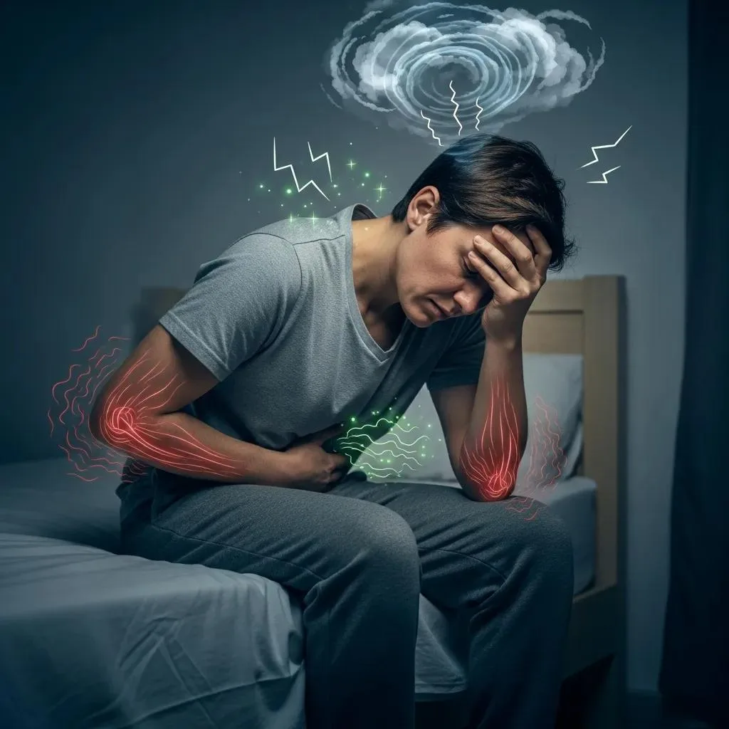 Person Showing Common Opioid Withdrawal Symptoms Like Discomfort And Anxiety