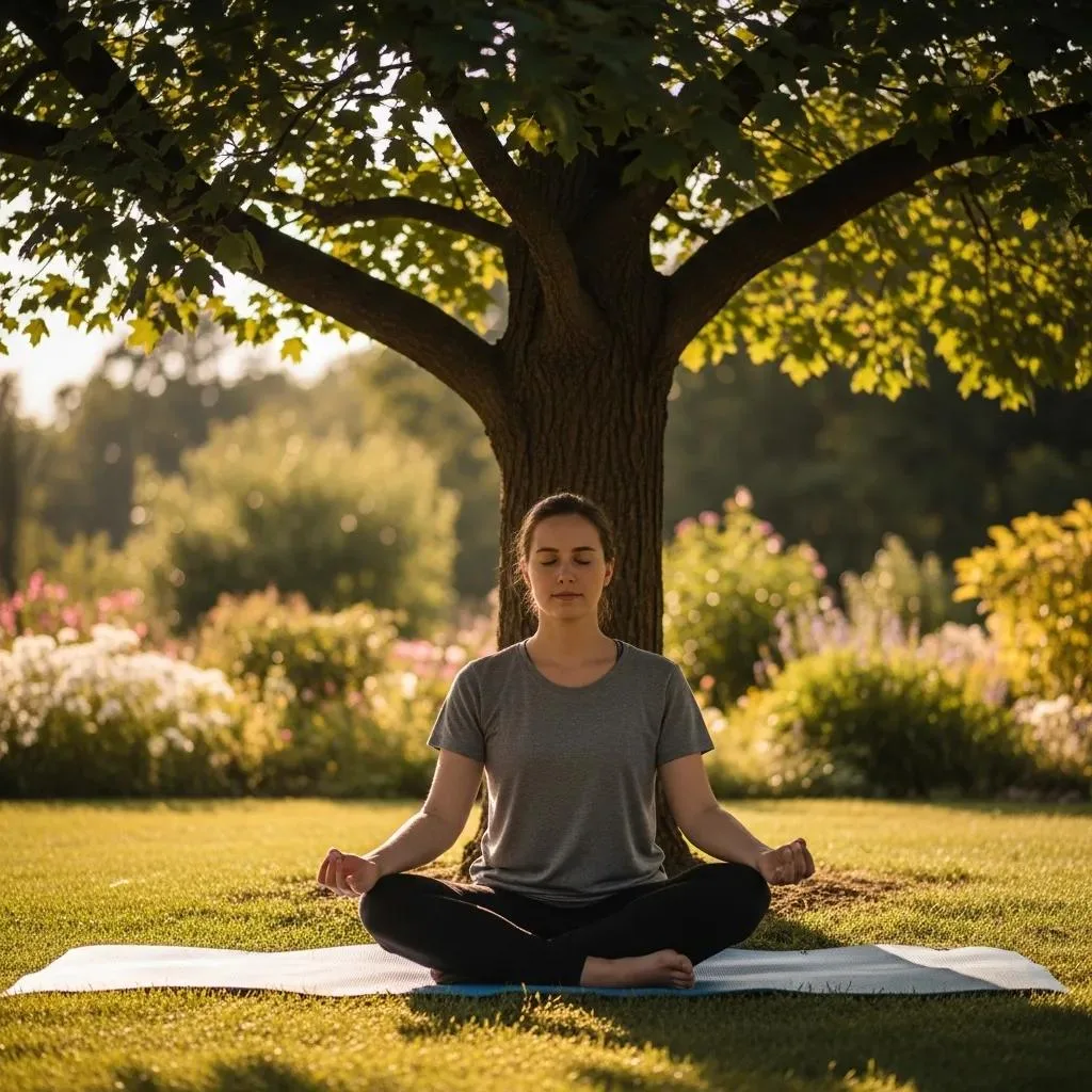 Person Practicing Grounding And Breathing Exercises Outdoors To Support Sobriety