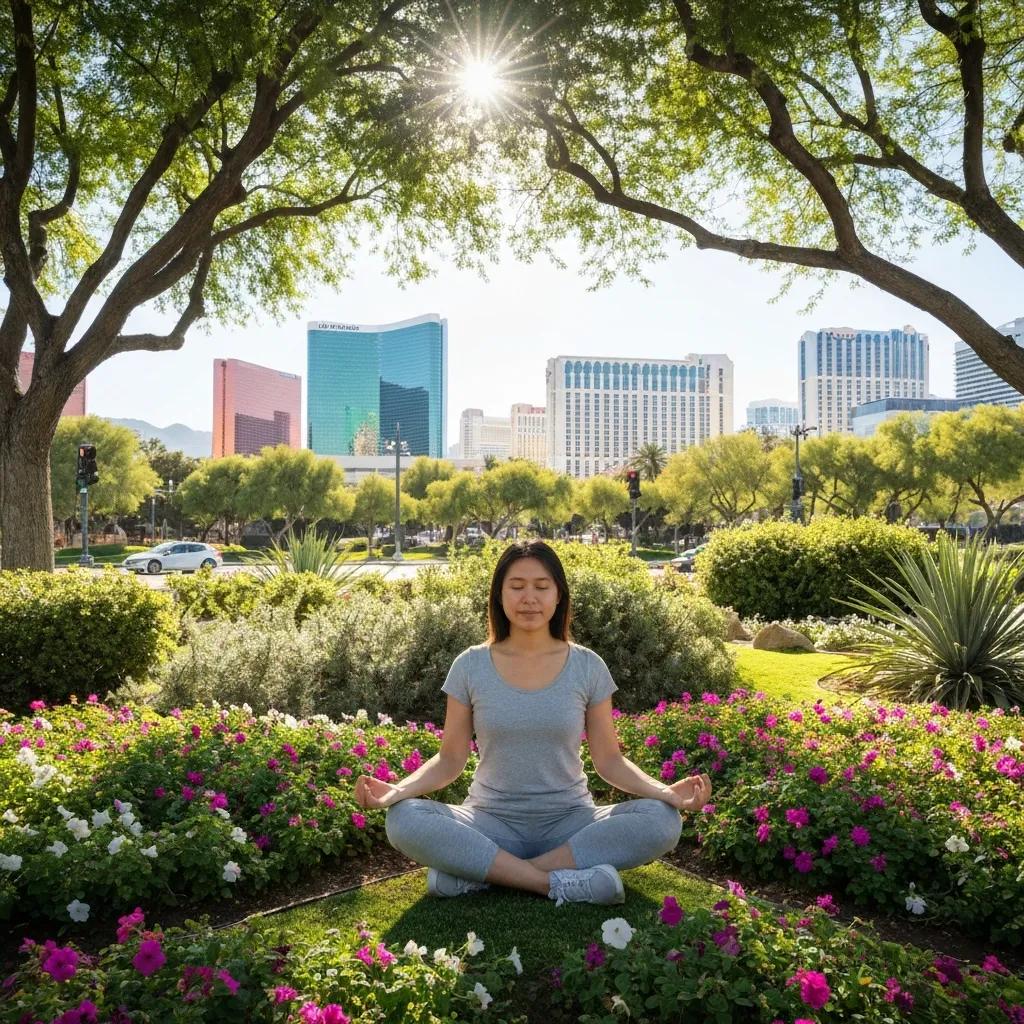 Person Practicing Mindfulness Outdoors In Las Vegas As Part Of Relapse-Prevention Practice