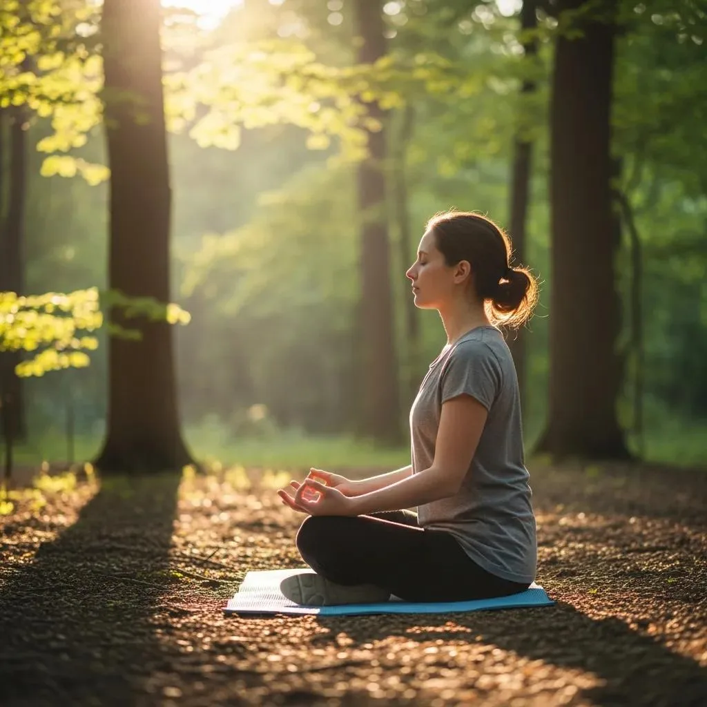 Building Resilience: Overcoming Challenges In Recovery Individual practicing mindfulness meditation in nature, symbolizing emotional regulation and mental strength in sobriety.
